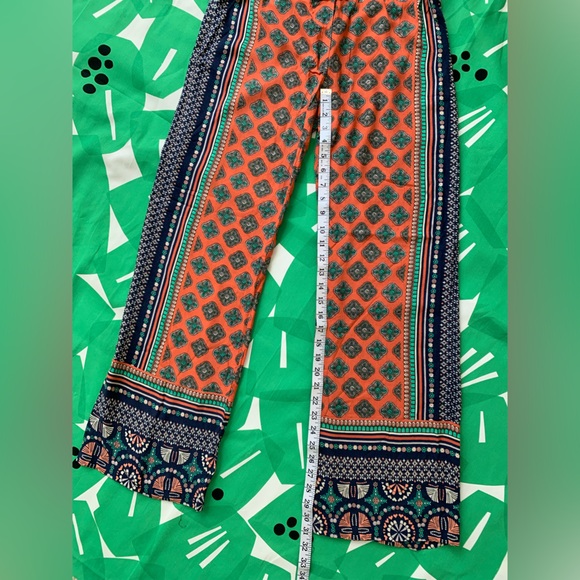 NWOT Lucy & Laurel Multicolor Light & Airy Bohemian Pants with Drawstring Waist - Picture 5 of 7